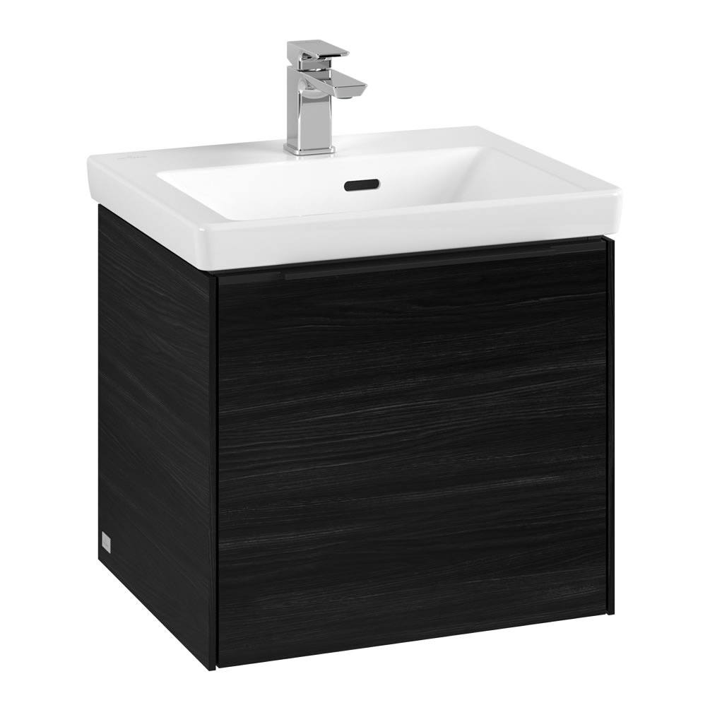 Cutout image of Villeroy & Boch Subway 3.0 Black Oak 500mm Wall-Hung Basin Vanity Unit